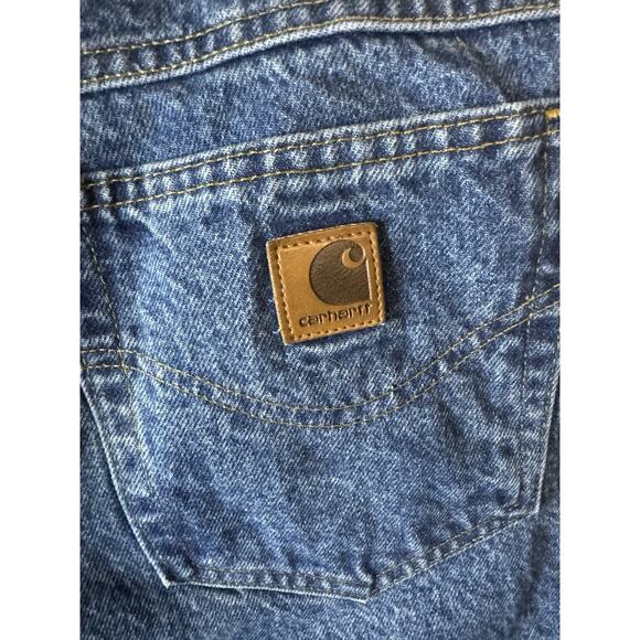 Vintage CARHARTT Made In USA B21 DST Relaxed Flannel Lined Jeans Men's 38x34 - Picture 6 of 9